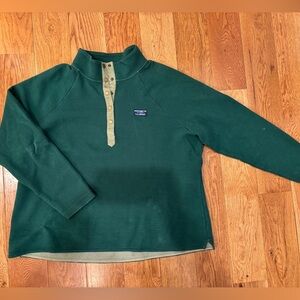 L.L.Bean Sage Green Striped Waffle-Knit Henley - plus size 2x. Like new